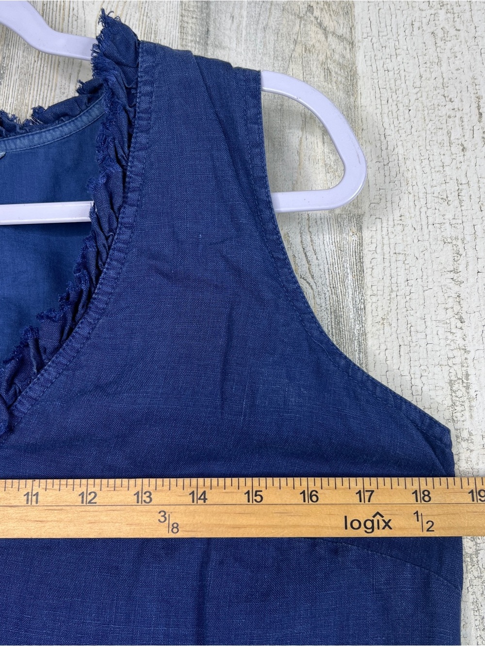 Tommy Bahama Linen Dress Small Blue Sleeveless Pockets Coastal Resort Style - Picture 11 of 12